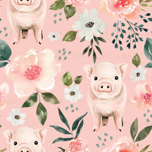 Pink Vintage Spring Pig Floral