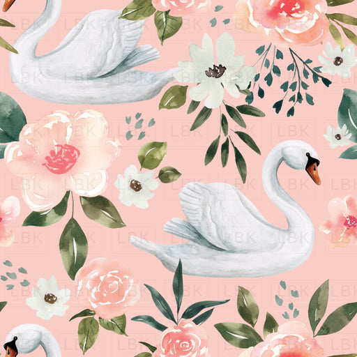 Pink Vintage Spring Swan Floral