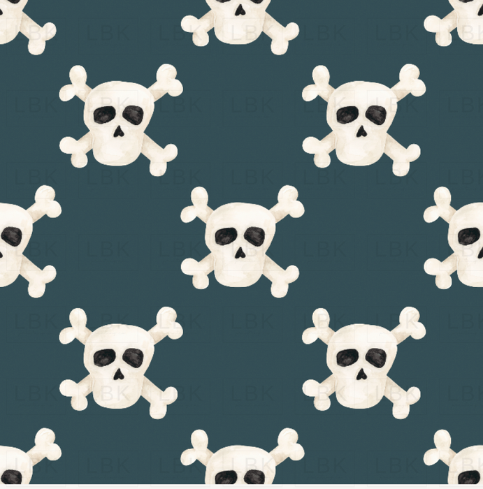 Pirates Ahoy Skulls Dark Blue