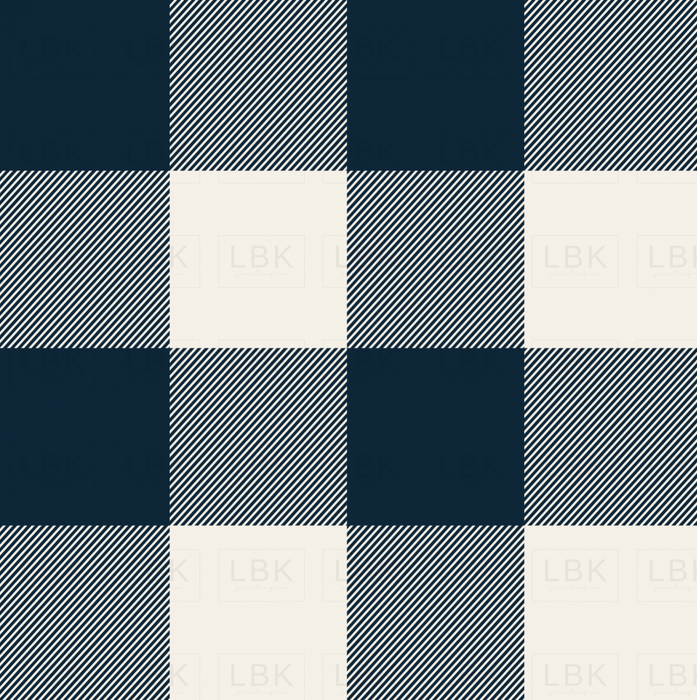 Plaid Navy Blue Cream