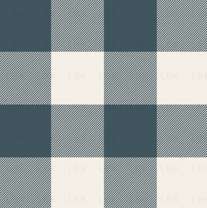 Plaid Night Blue Cream