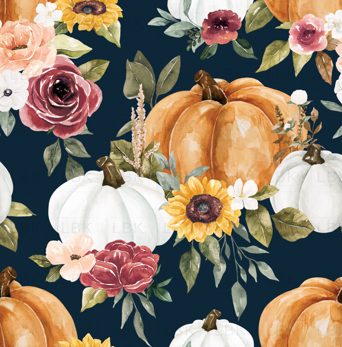 Pumpkin Bouquet Navy Blue