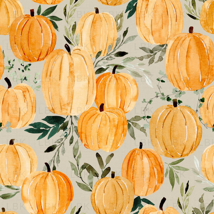 Pumpkin Garden On Warm Taupe Gray