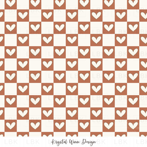 Puppy Love Heart Check Red