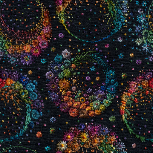 Rainbow Floral Moon Embroidery