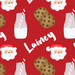 Red Santa Milk & Cookies Name