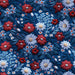 Red White Blue Embroidered Floral