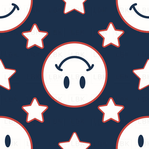 Retro American Smiley Dark Blue