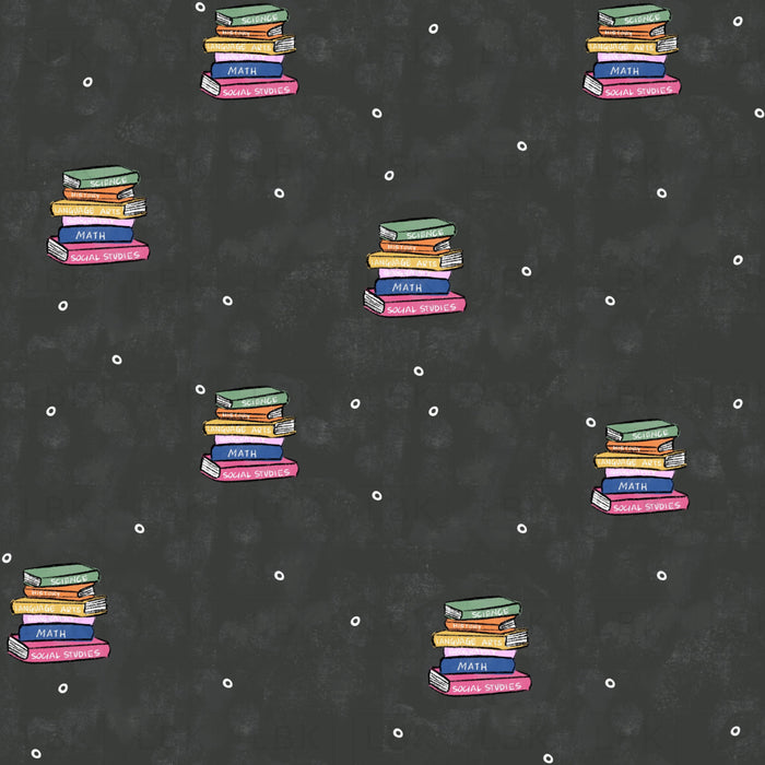 Schoolbooks blackboard