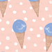 Single Scoop Blue On Peach Dots