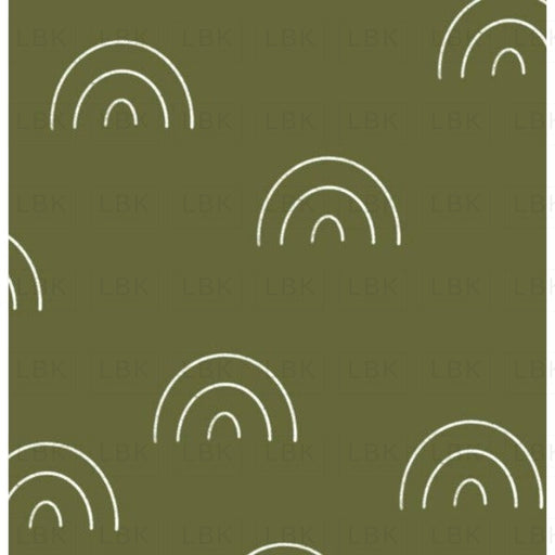 Sketch Rainbows On Olive Green