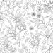 Sketched Floral BW
