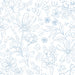 Sketched Floral White Blue