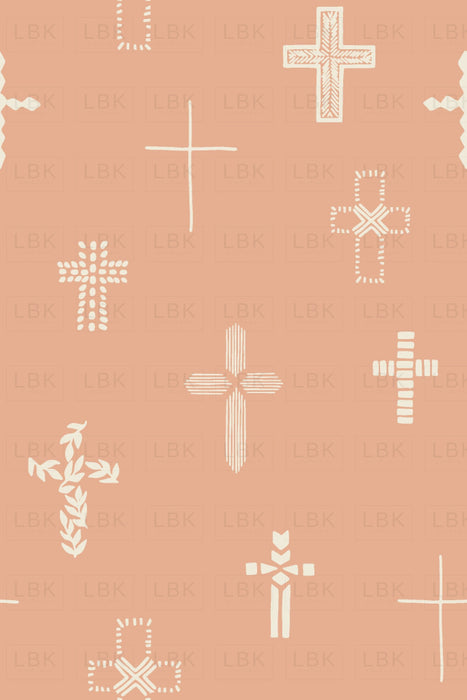 Small Easter Cross In Peach