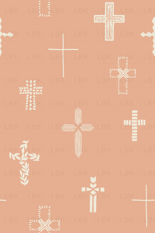 Small Easter Cross In Peach