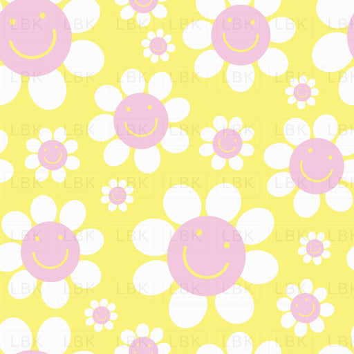 Smiley Flowers On Yellow