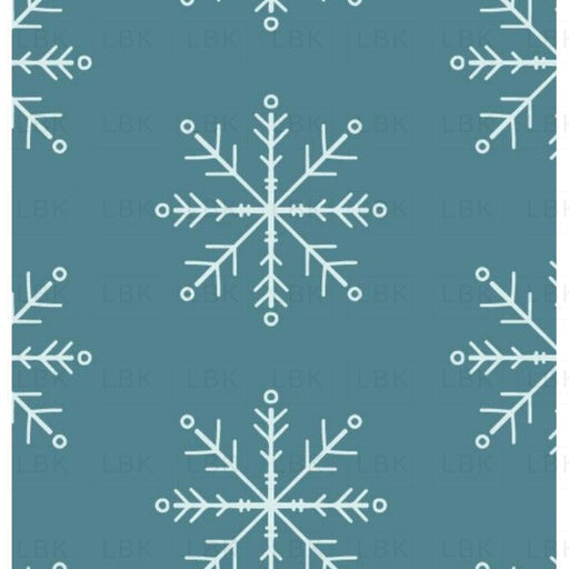 Snowflakes Mint On Green