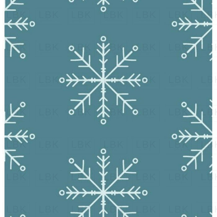 Snowflakes Mint On Green