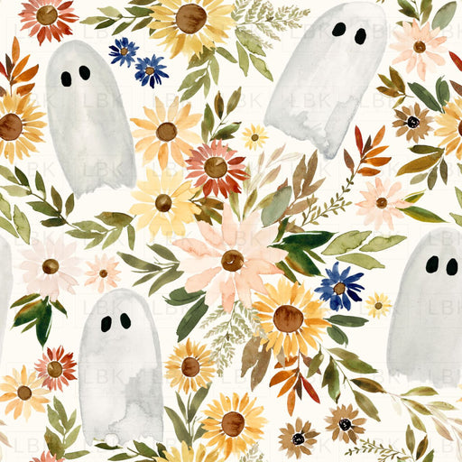 Spooky Cute Ghosts And Florals