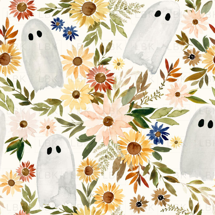 Spooky Cute Ghosts And Florals