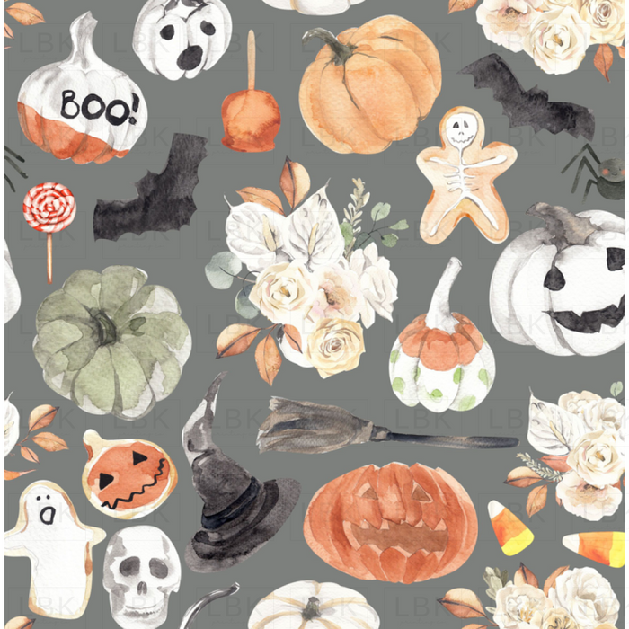 Spooky Little Halloween On Gray