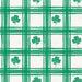 Spring Linen Gingham Green Clovers