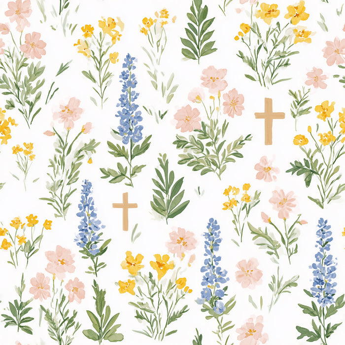 spring floral with crosses