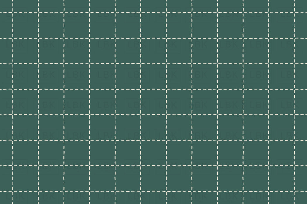 Stitched Grid On Pine Green