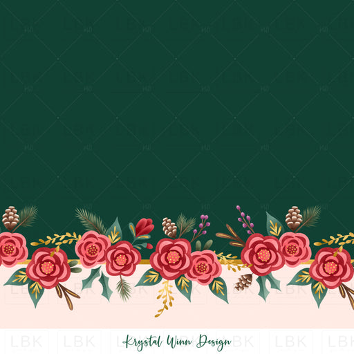 Sugar Plum Border- Christmas Floral