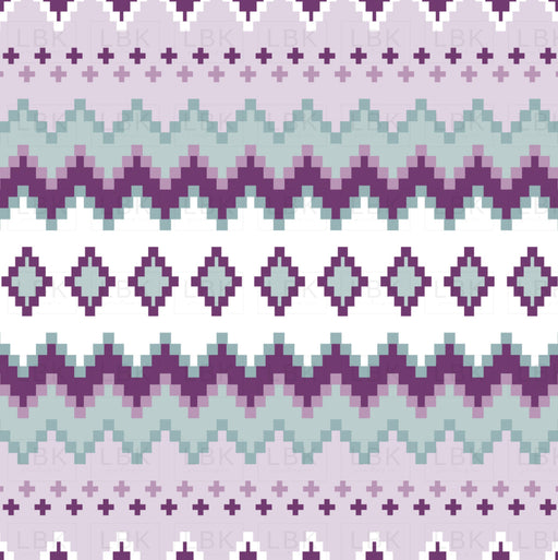 Sugar Plum Christmas Fair Isle Purple Blue Fabric