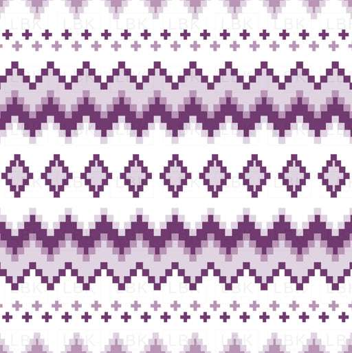Sugar Plum Christmas Fair Isle Purple Fabric