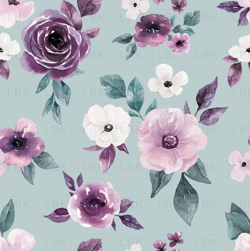 Sugar Plum Christmas Floral Blue