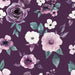 Sugar Plum Christmas Floral Dark Purple Fabric
