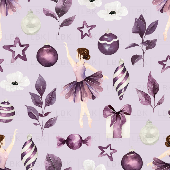 Sugar Plum Christmas Light Purple Fabric