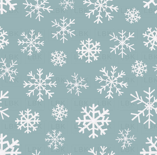 Sugar Plum Christmas Snowflakes Winter Blue Fabric