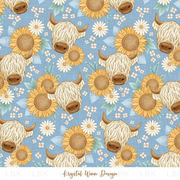 Sunflower Cow Blue