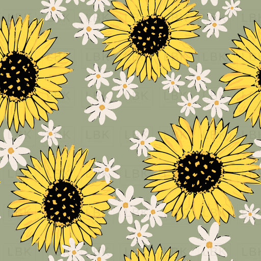 Sunflowers & Daisy Green
