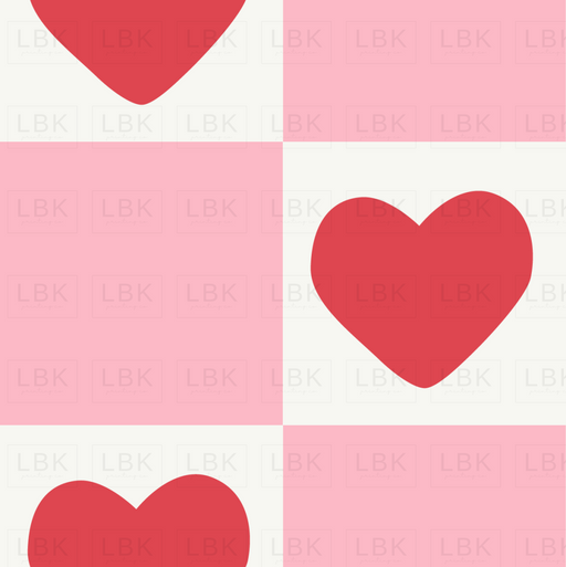 Sweet Things Heart Checkerboard Red Pink