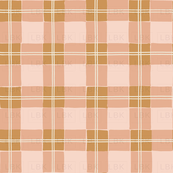 Tartan Plaid In Pink And Honey Gold