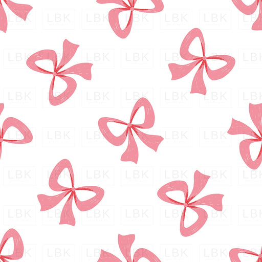 Tossed Bows Flamingo Pink and Poppy Red