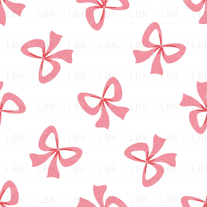 Tossed Bows Flamingo Pink and Poppy Red