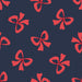 Tossed Bows Poppy Red on Midnight Blue