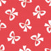 Tossed Bows White on Poppy Red