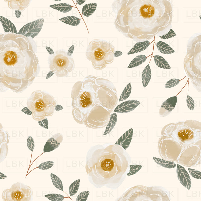 Tossed Magnolia Floral- Cream