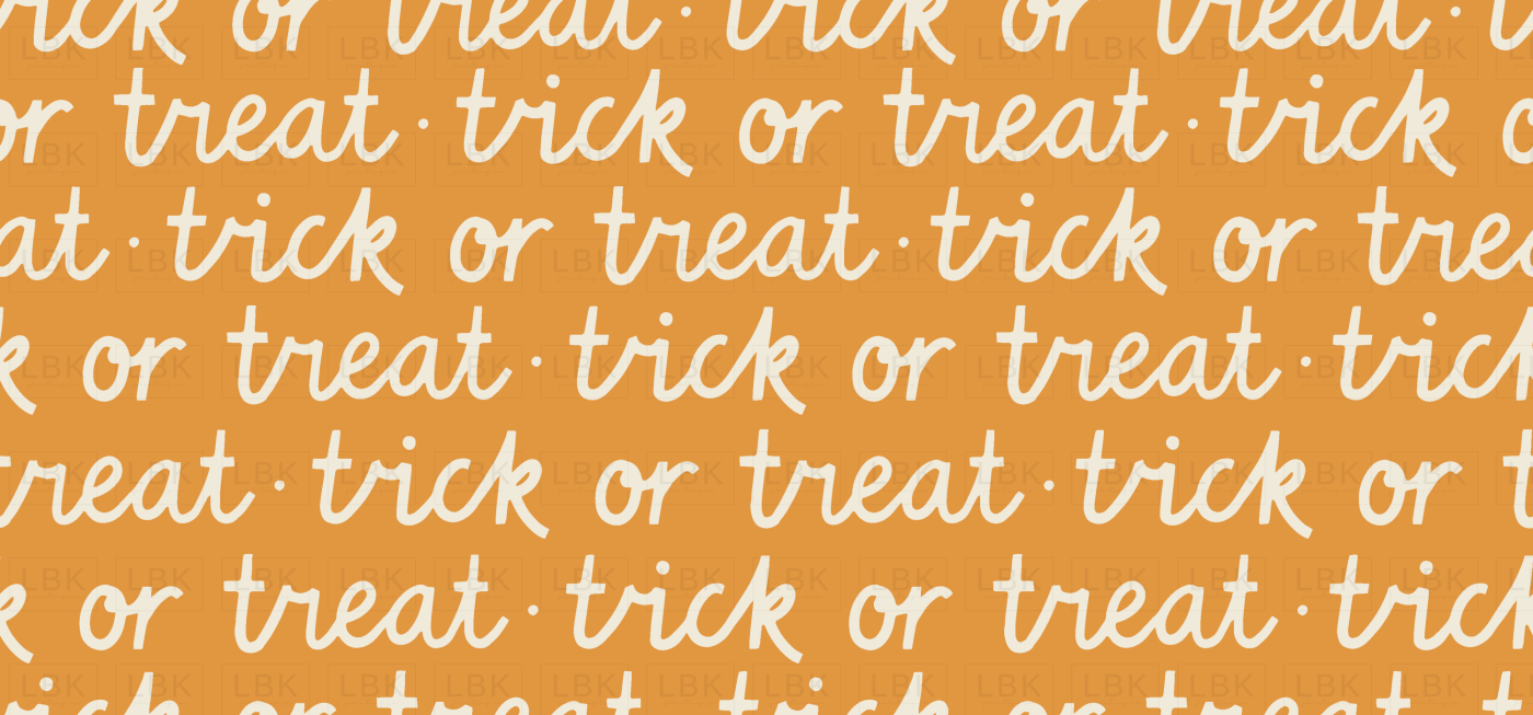 Trick Or Treat Halloween Words In Butternut Orange