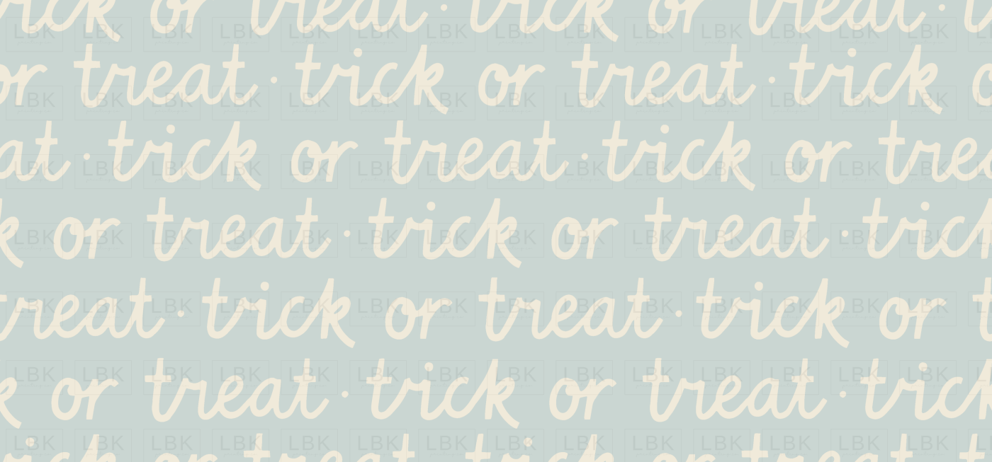 Trick Or Treat Halloween Words In Light Blue