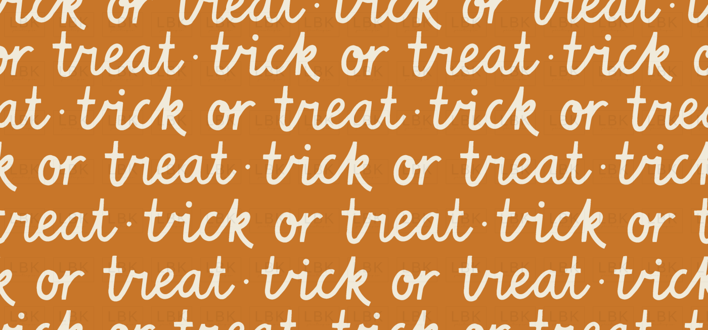 Trick Or Treat Halloween Words In Orange