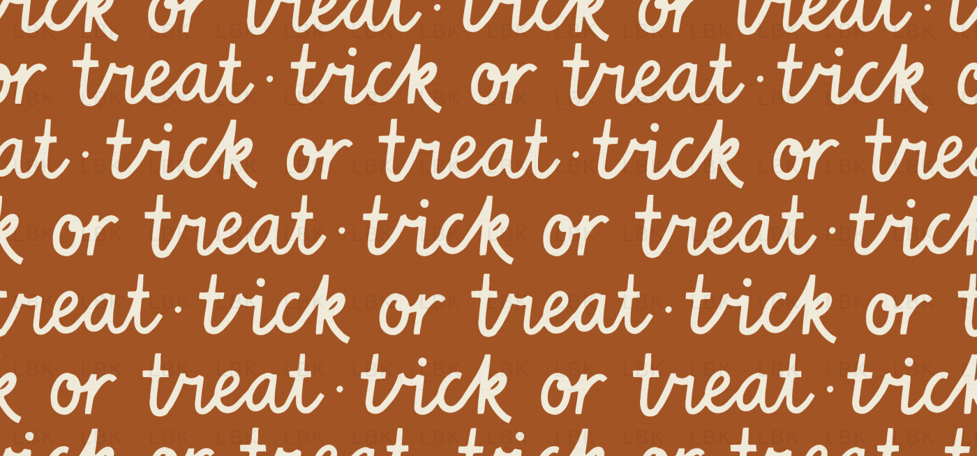 Trick Or Treat Halloween Words In Rust Red