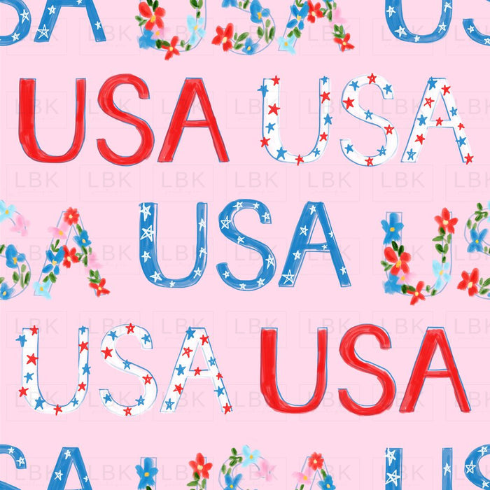 Usa On Pink