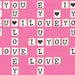 Valentines Black Letter Tiles On Pink